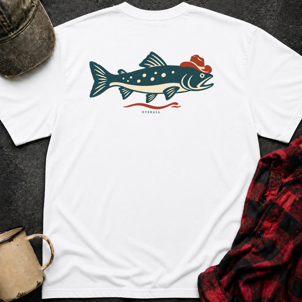 Fish Hat T-Shirt | Minimal Chest Emblem