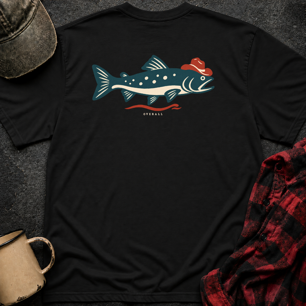 Fish Hat T-Shirt | Minimal Chest Emblem