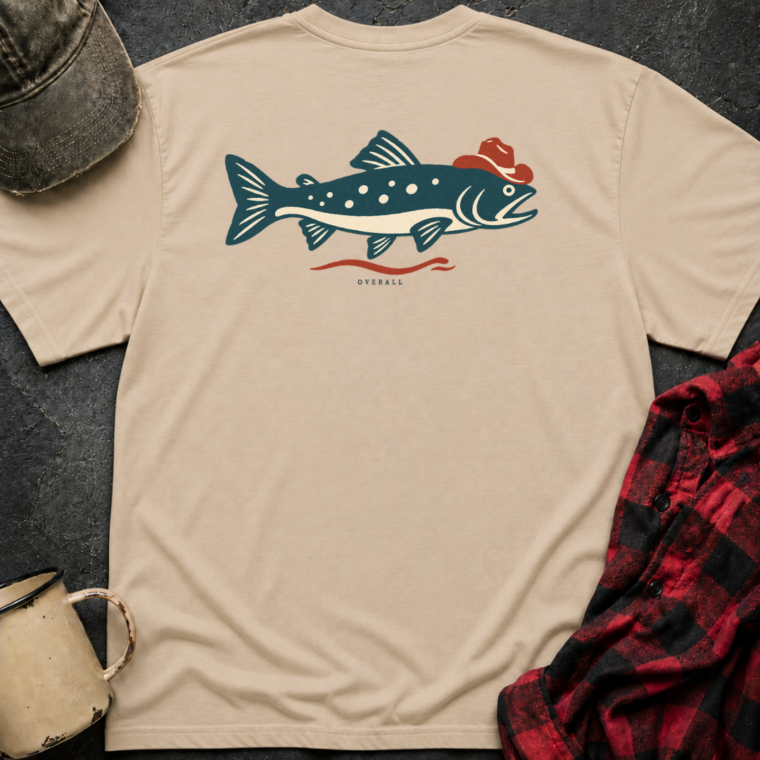 Fish Hat T-Shirt | Minimal Chest Emblem