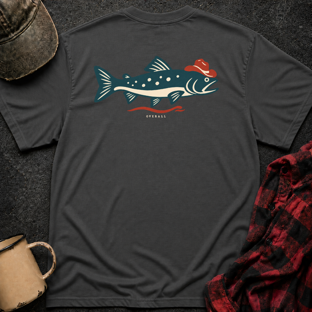 Fish Hat T-Shirt | Minimal Chest Emblem