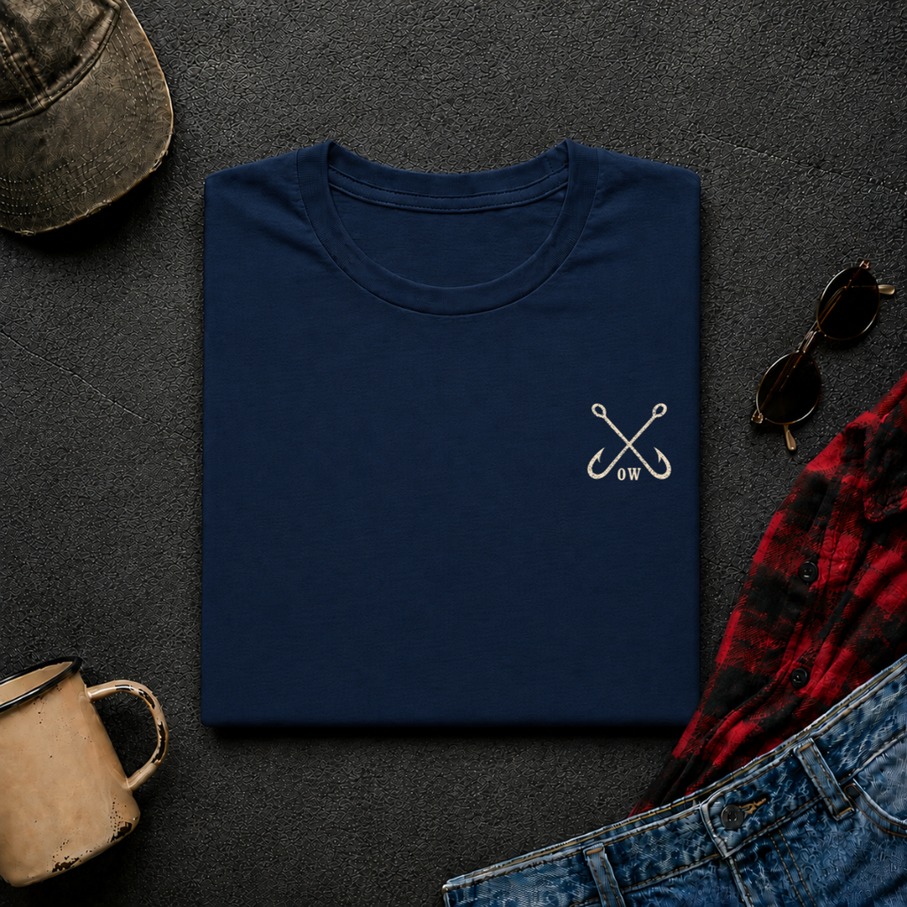 Fish Hat T-Shirt | Minimal Chest Emblem