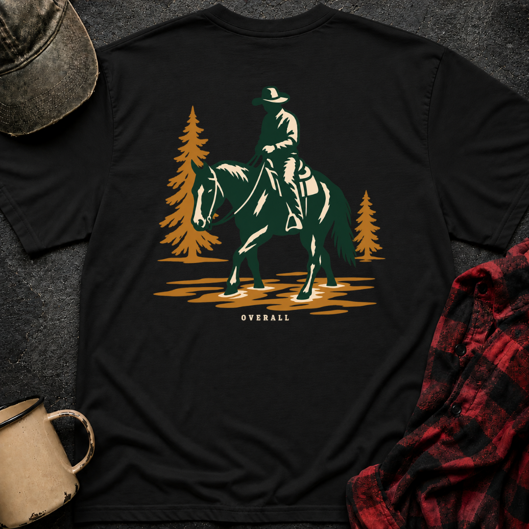Horse River T-Shirt | Minimal Chest Emblem