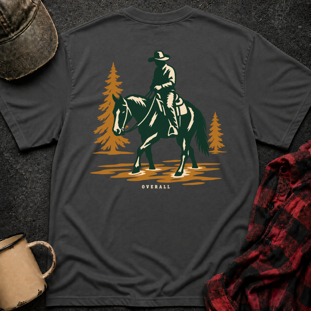 Horse River T-Shirt | Minimal Chest Emblem