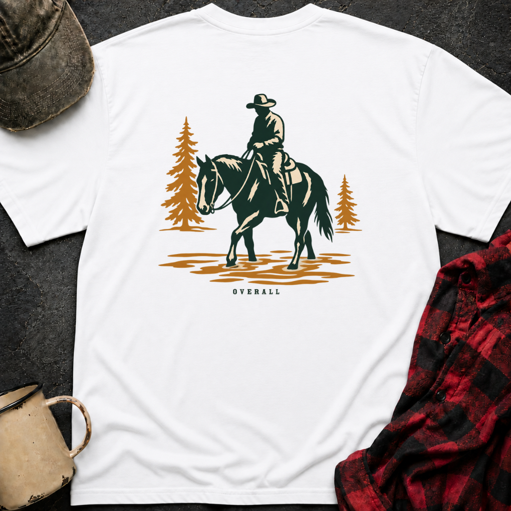 Horse River T-Shirt | Minimal Chest Emblem