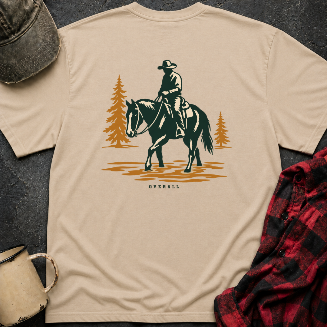 Horse River T-Shirt | Minimal Chest Emblem