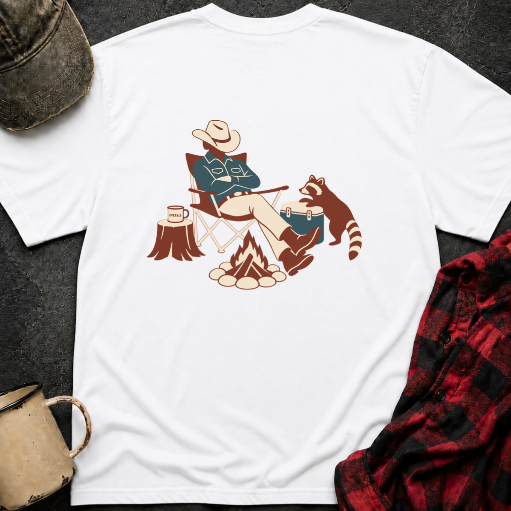 Racoon Lunch T-Shirt | Minimal Chest Emblem