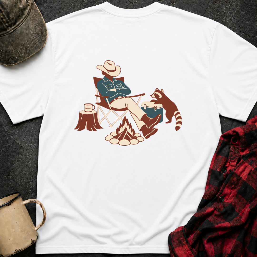 Racoon Lunch T-Shirt | Minimal Chest Emblem