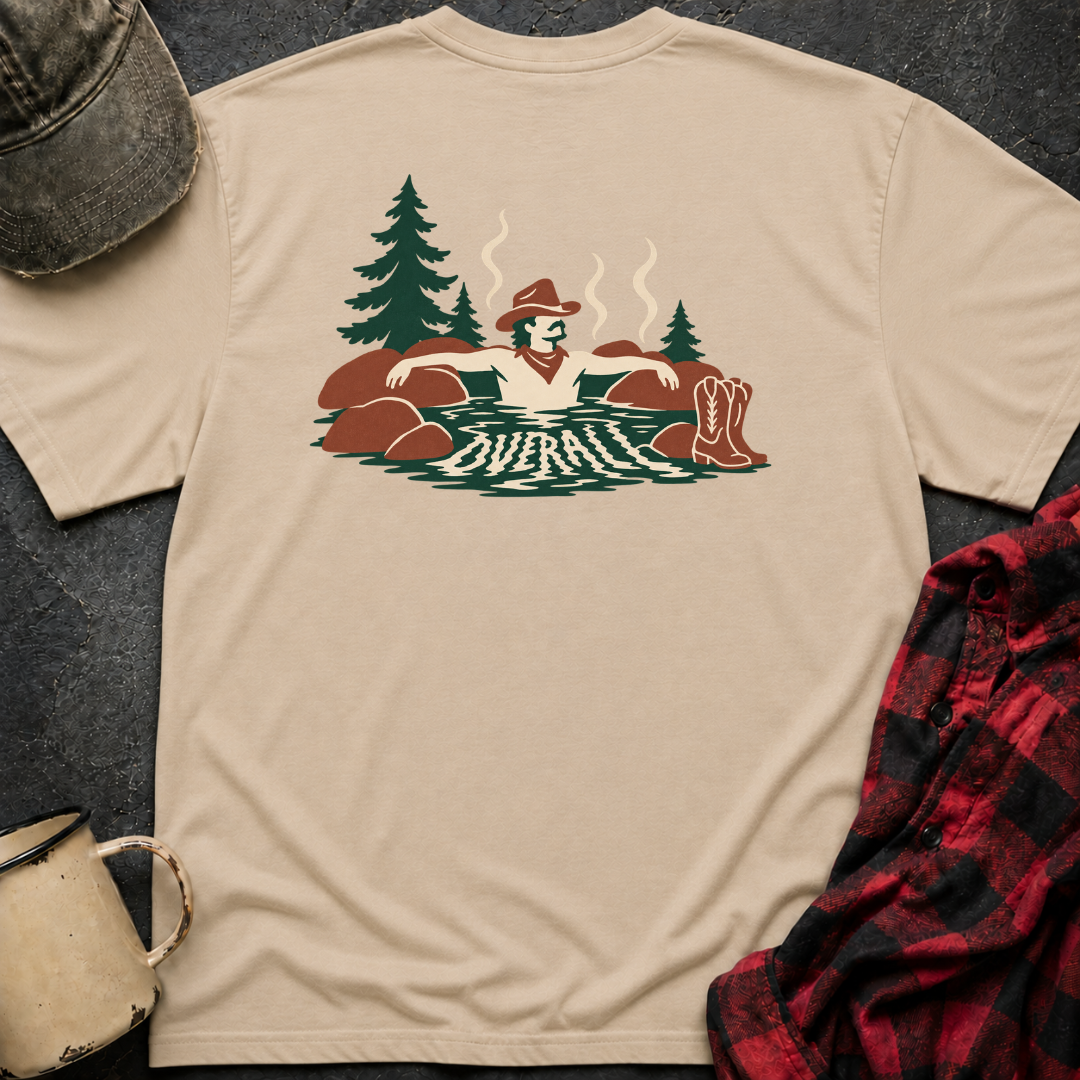 Hot Tub Cowboy T-Shirt | Minimal Chest Emblem