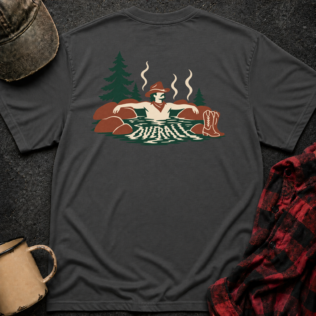 Hot Tub Cowboy T-Shirt | Minimal Chest Emblem
