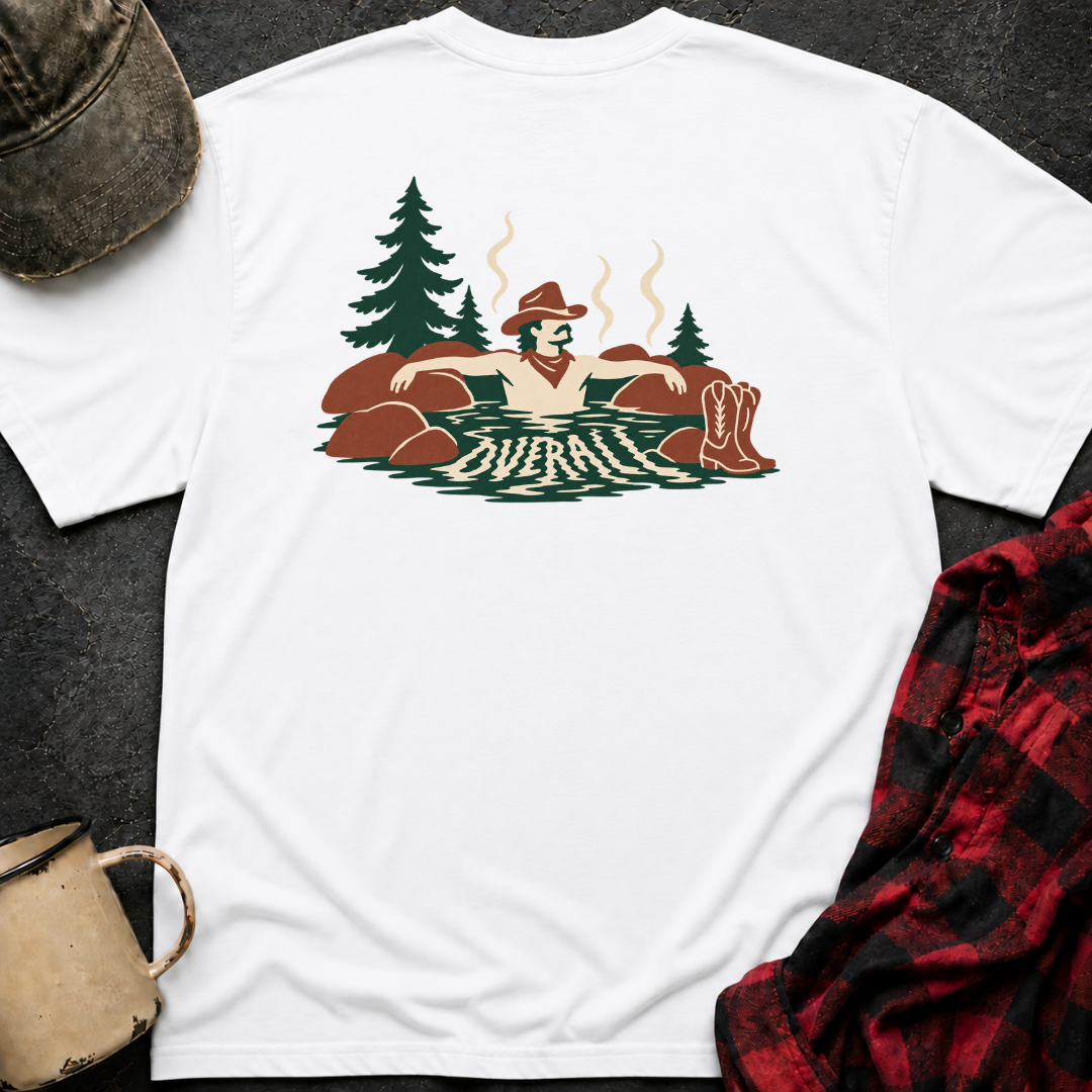 Hot Tub Cowboy T-Shirt | Minimal Chest Emblem