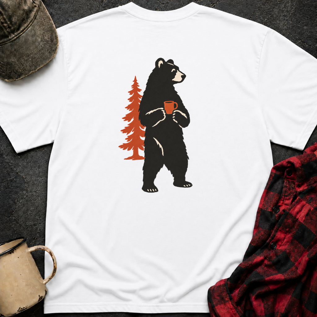 Bear Mug T-Shirt | Minimal Chest Emblem