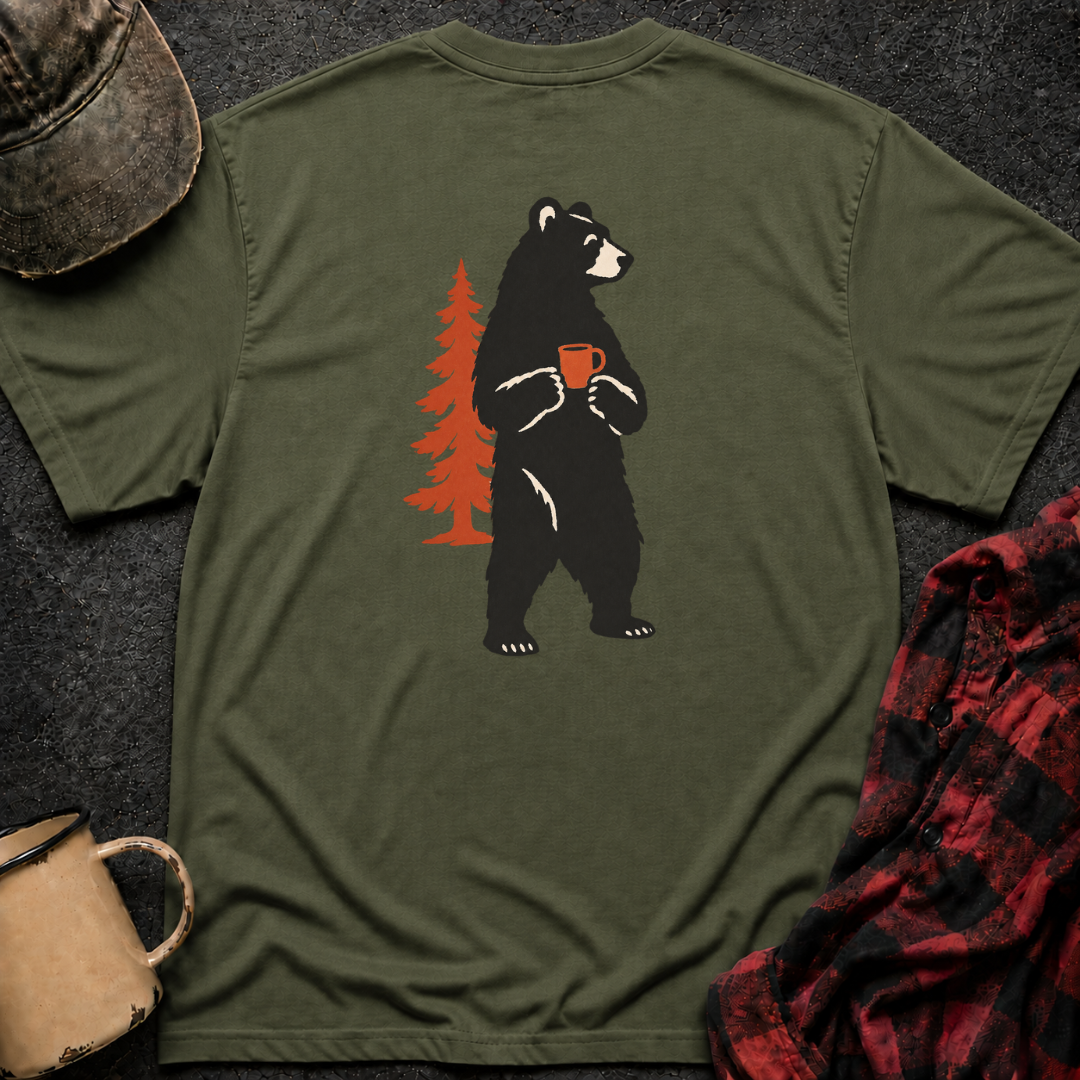 Bear Mug T-Shirt | Minimal Chest Emblem
