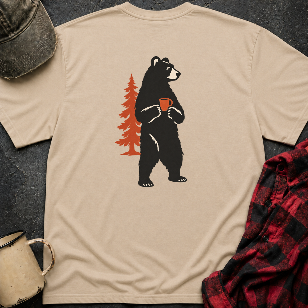 Bear Mug T-Shirt | Minimal Chest Emblem