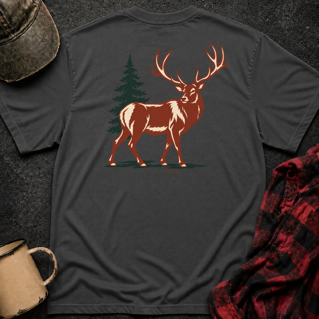 Stag T-Shirt | Minimal Chest Emblem