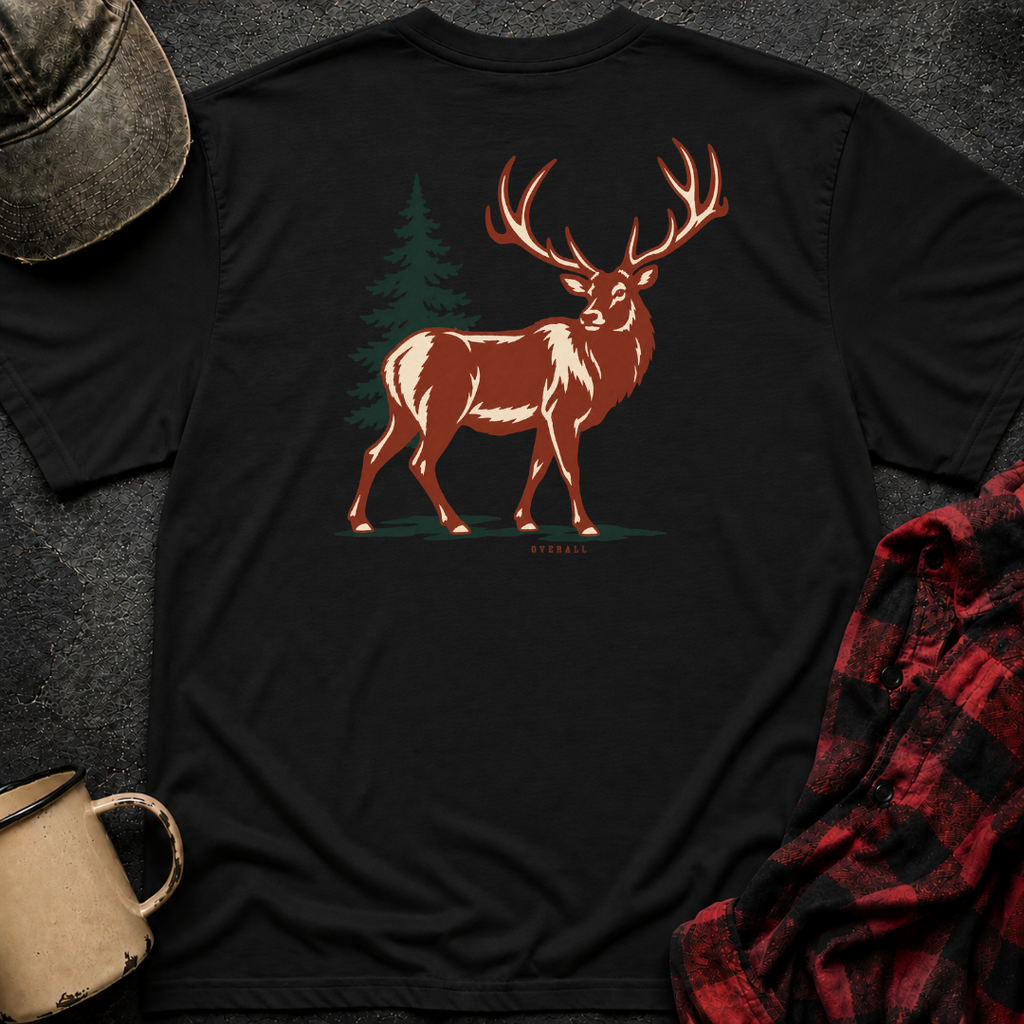 Stag T-Shirt | Minimal Chest Emblem