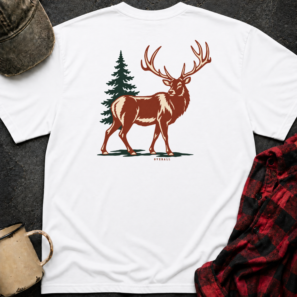 Stag T-Shirt | Minimal Chest Emblem