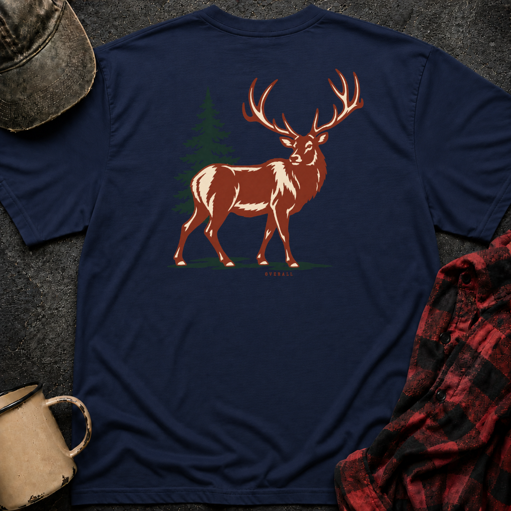 Stag T-Shirt | Minimal Chest Emblem