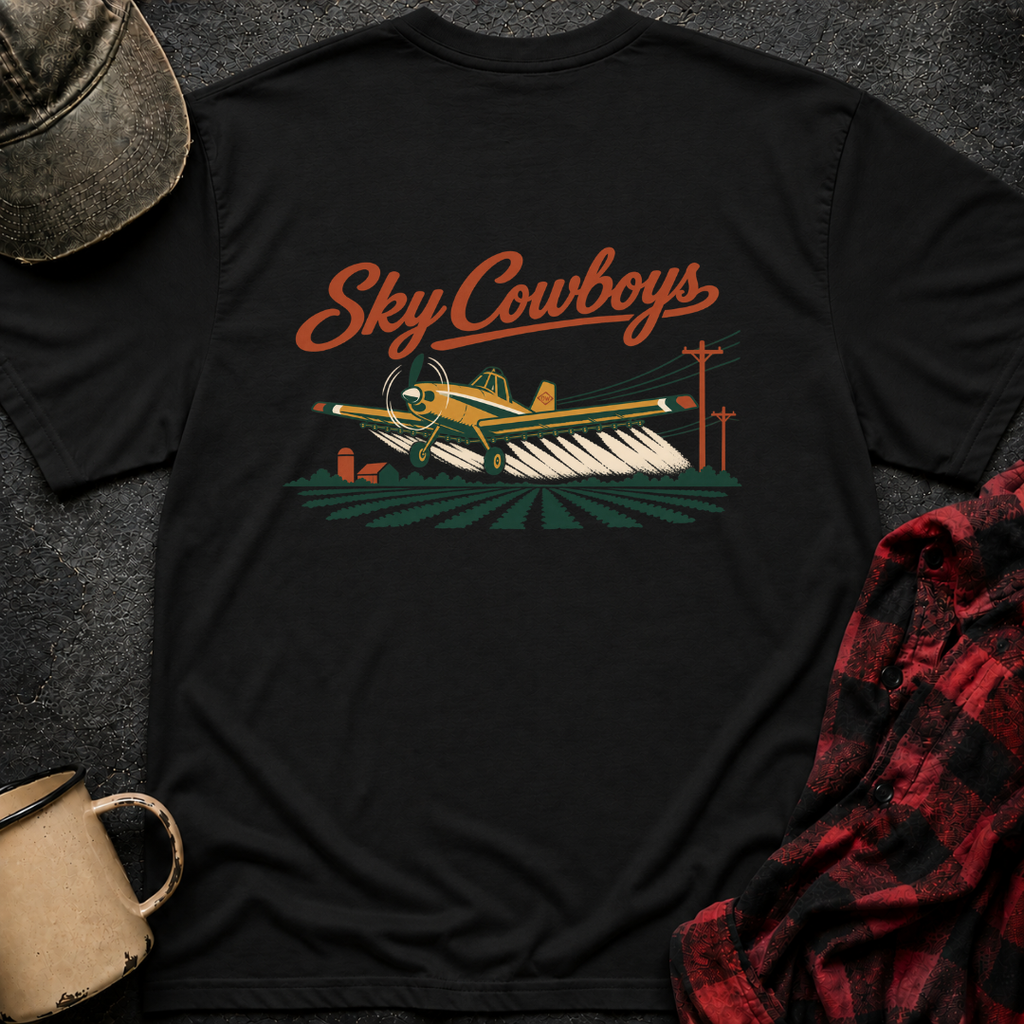 Sky Cowboys T-Shirt | Minimal Chest Emblem