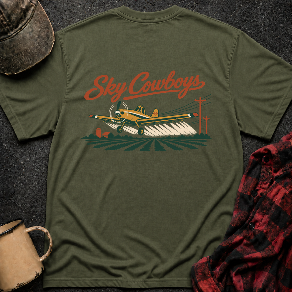 Sky Cowboys T-Shirt | Minimal Chest Emblem