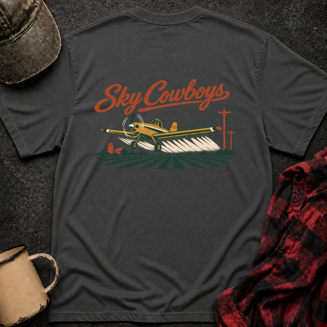 Sky Cowboys T-Shirt | Minimal Chest Emblem