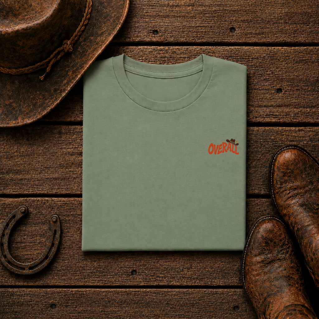 Overall Cowboy Hat T-Shirt | Minimal Chest Emblem