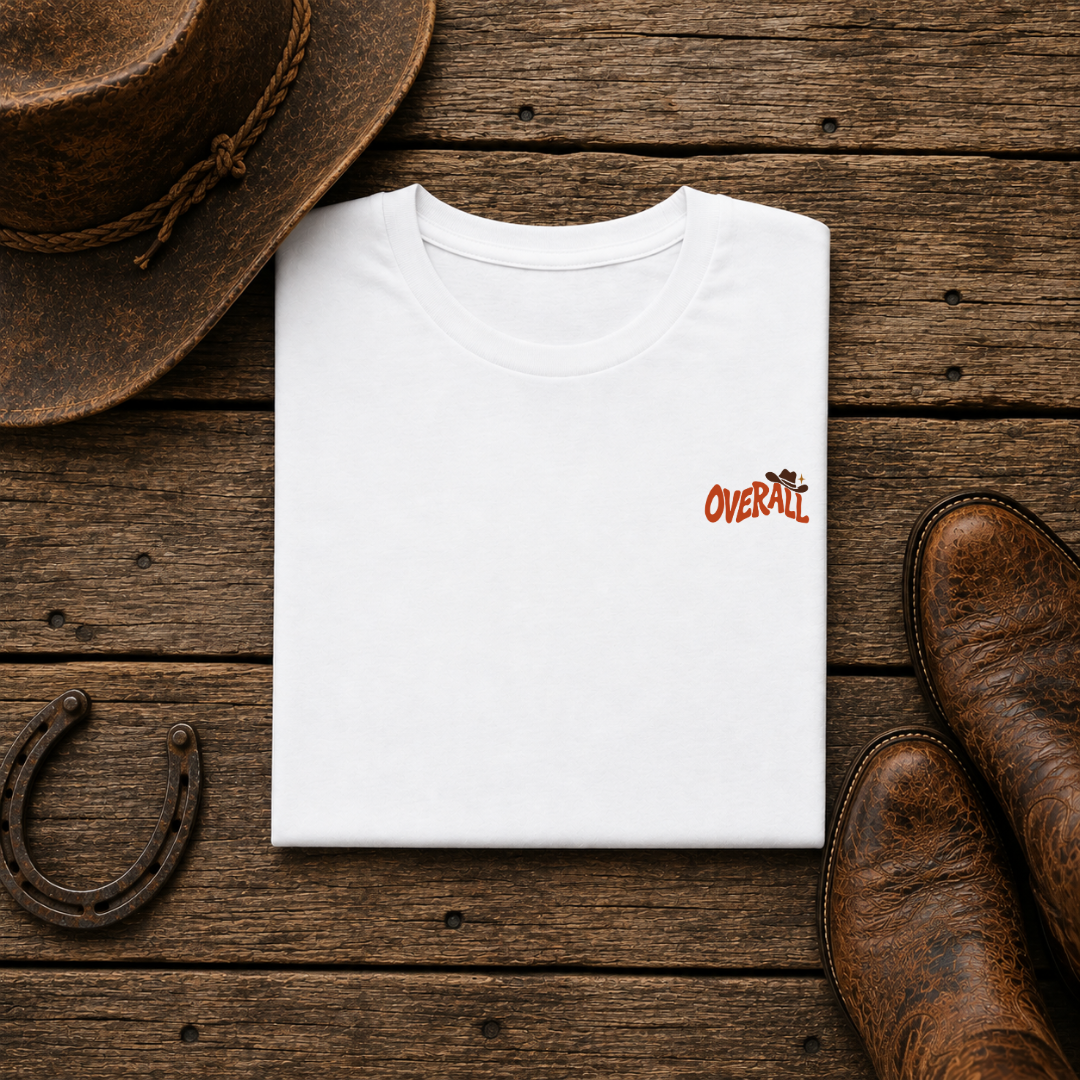 Overall Cowboy Hat T-Shirt | Minimal Chest Emblem