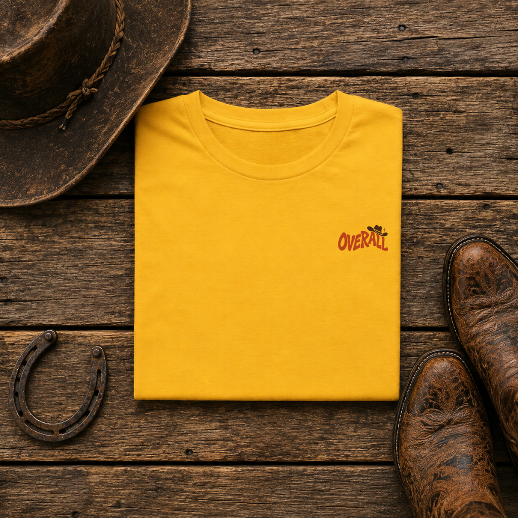 Overall Cowboy Hat T-Shirt | Minimal Chest Emblem