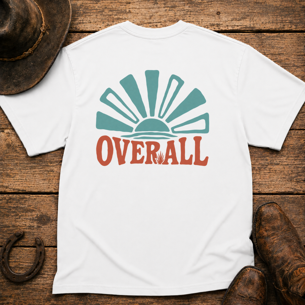 Overall Sunset T-Shirt | Minimal Chest Emblem