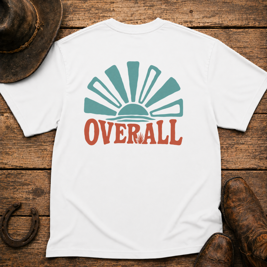 Overall Sunset T-Shirt | Minimal Chest Emblem