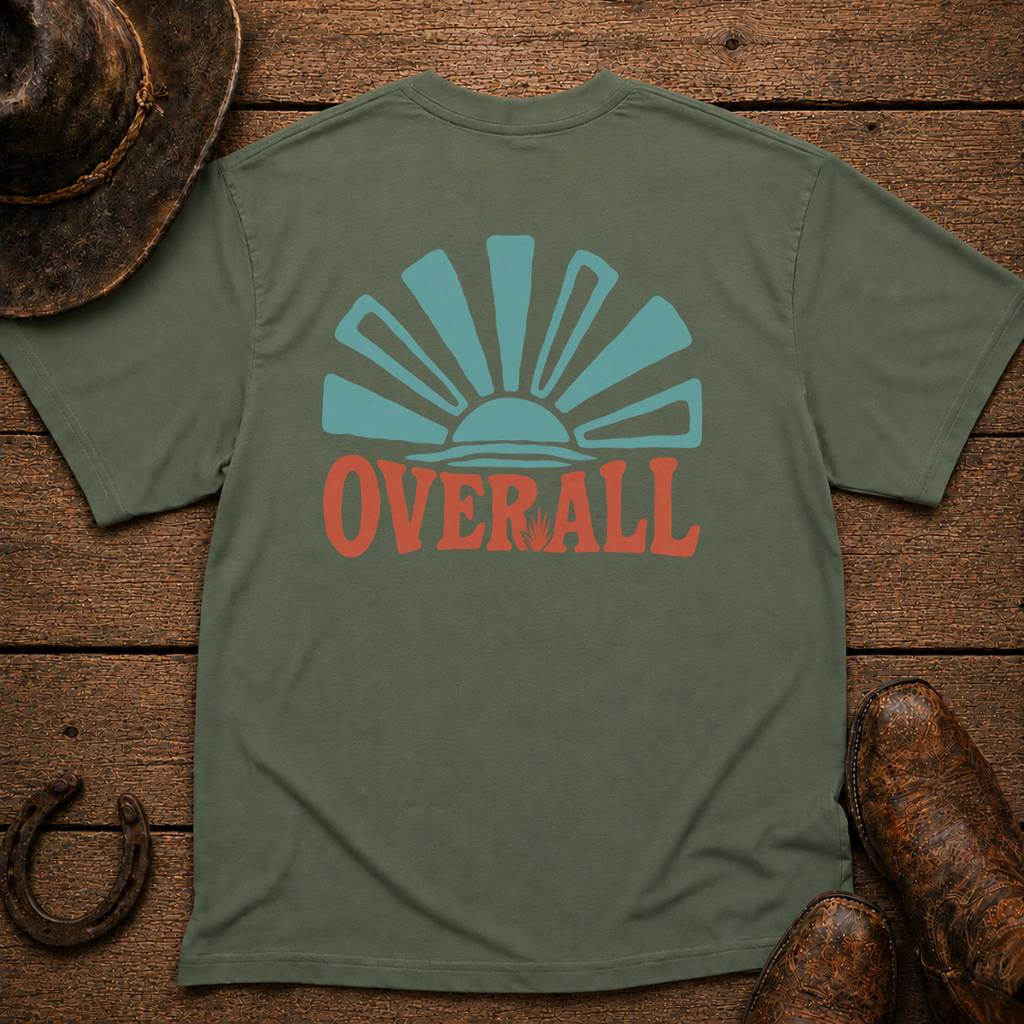 Overall Sunset T-Shirt | Minimal Chest Emblem