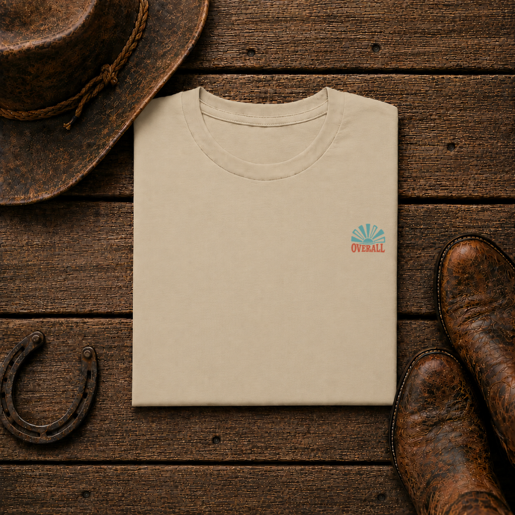 Overall Sunset T-Shirt | Minimal Chest Emblem