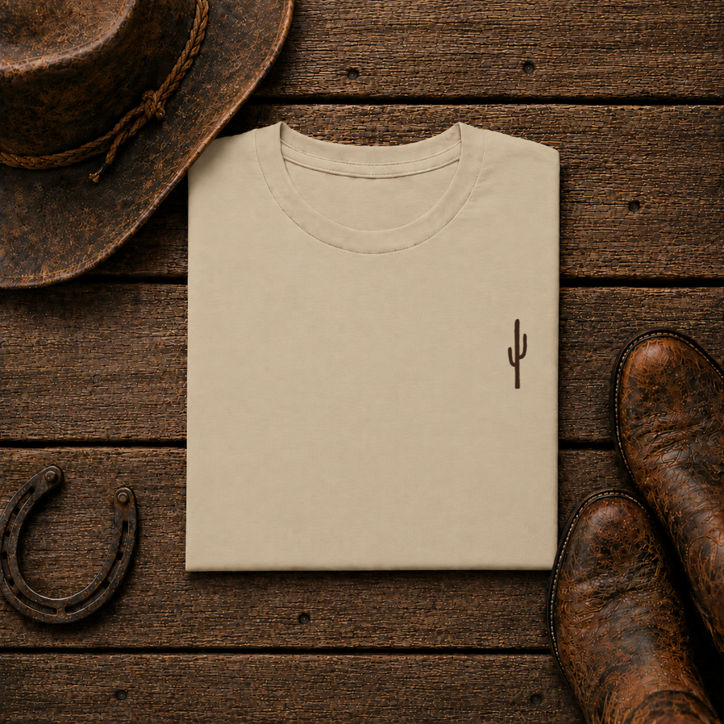 Overall CactusT-Shirt | Minimal Chest Emblem