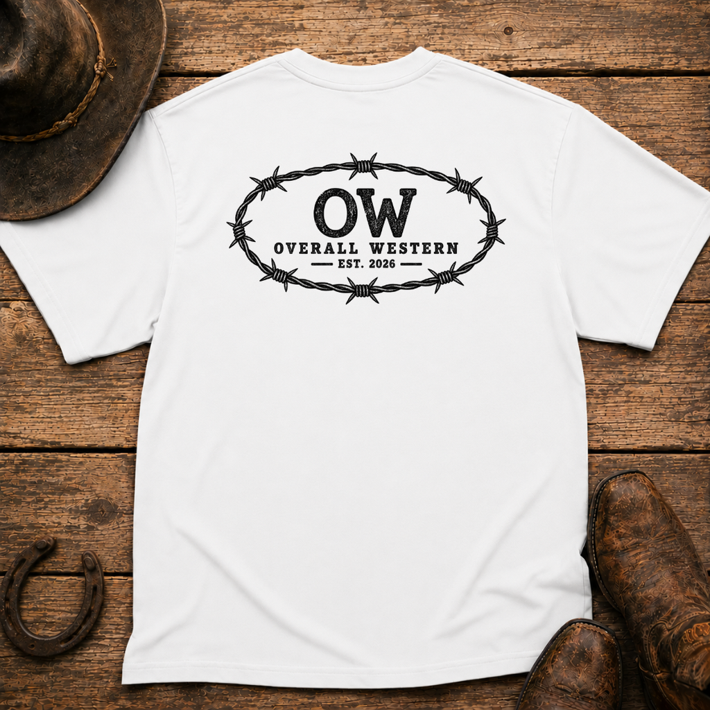 Barbed Wire T-Shirt | Minimal Chest Emblem