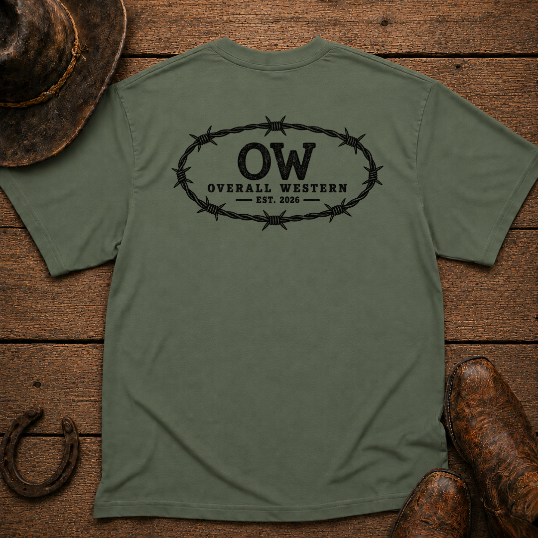 Barbed Wire T-Shirt | Minimal Chest Emblem