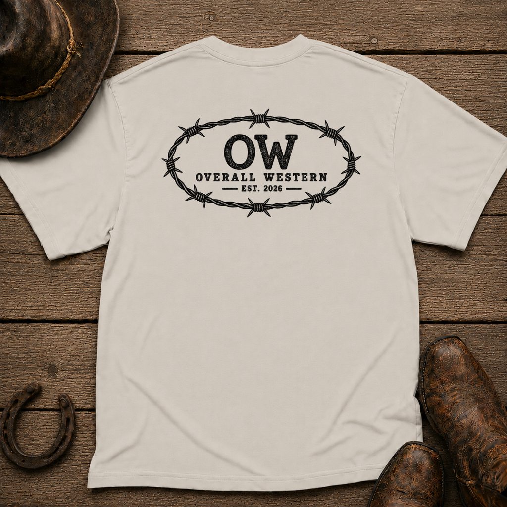 Barbed Wire T-Shirt | Minimal Chest Emblem
